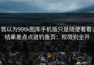 我以为99tk图库手机版只是随便看看，结果差点点进钓鱼页：权限别全开