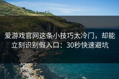 爱游戏官网这条小技巧太冷门，却能立刻识别假入口：30秒快速避坑