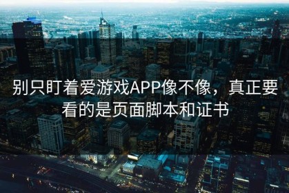 别只盯着爱游戏APP像不像，真正要看的是页面脚本和证书