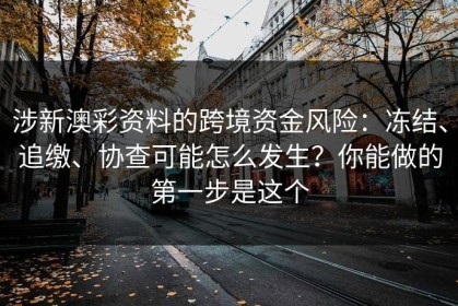 涉新澳彩资料的跨境资金风险：冻结、追缴、协查可能怎么发生？你能做的第一步是这个
