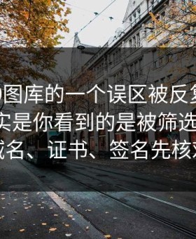 关于99图库的一个误区被反复传播：真相其实是你看到的是被筛选的信息：域名、证书、签名先核对