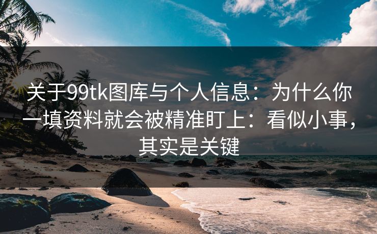 关于99tk图库与个人信息:为什么你一填资料就会被精准盯上:看似小事,其实是关键 关于99tk图库与个人信息:为什么你一填资料就会被精准盯上:看似小事,其实是关键