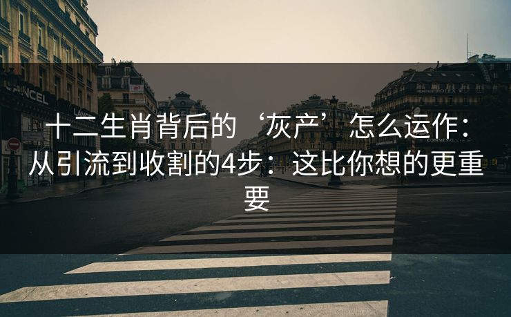 十二生肖背后的‘灰产’怎么运作:从引流到收割的4步:这比你想的更重要 十二生肖背后的‘灰产’怎么运作:从引流到收割的4步:这比你想的更重要