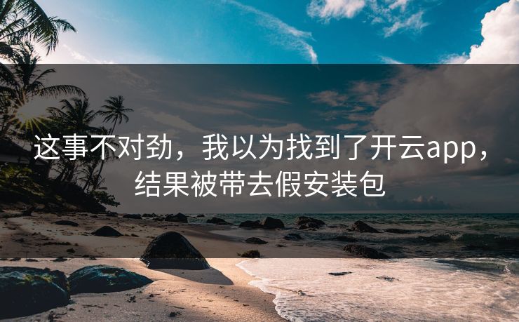 这事不对劲，我以为找到了开云app，结果被带去假安装包